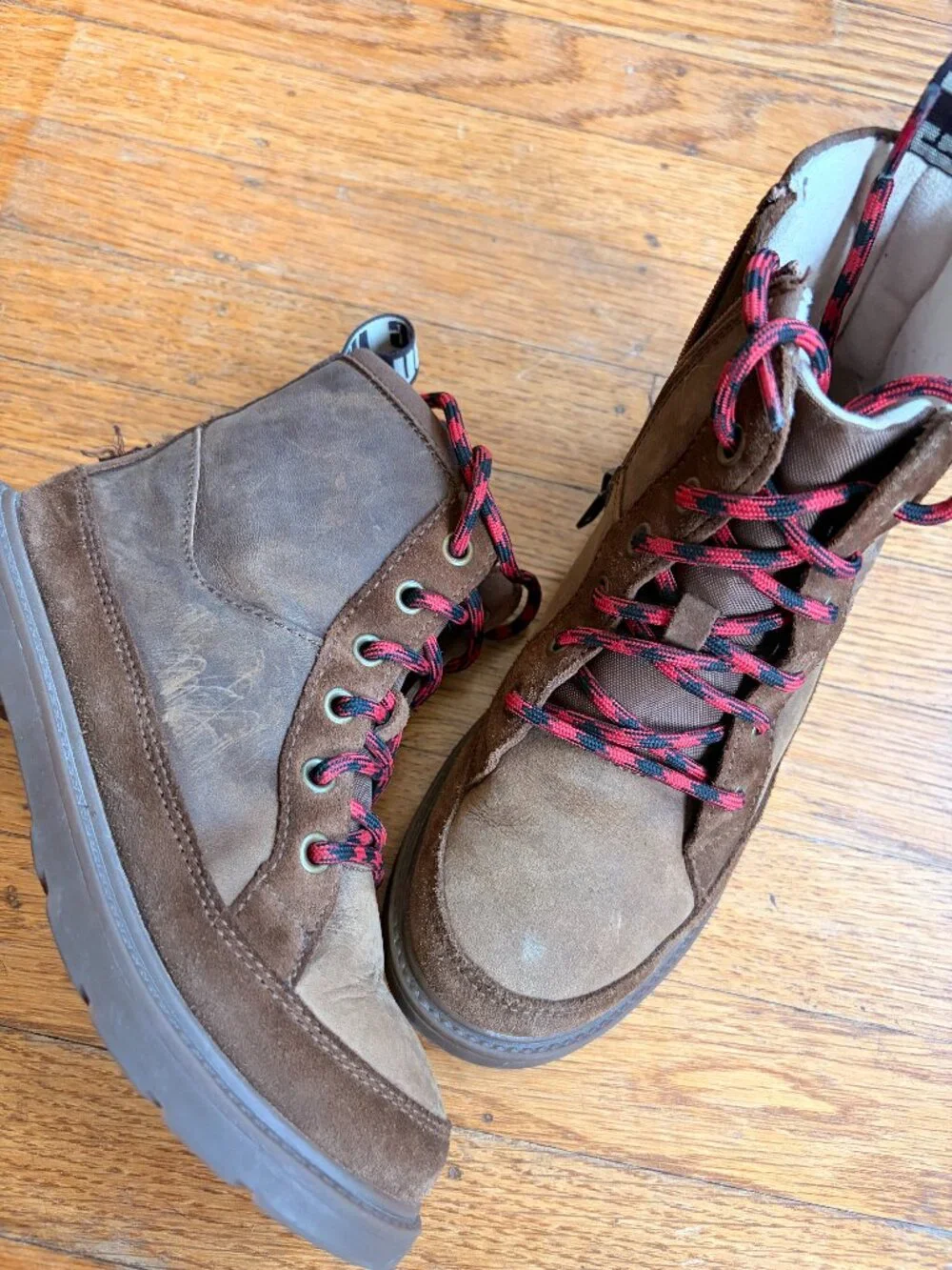 Ugg kids brown lace up boot